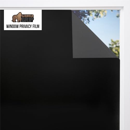 Gorilla Guard Window Privacy Film, Two Way Sun Blocking, 35.4x78.7 Black by GorillaGrip