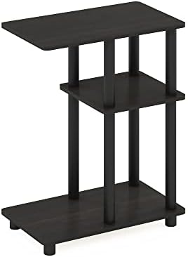 Furinno Turn-N-Tube C-Shape Sofa Side Table, Espresso/Black, Plastic Pole Without Caster - Image 6