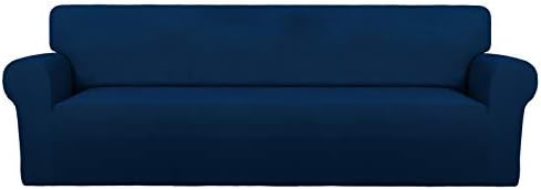 PureFit Stretch Couch Covers for Sofa 4 Seater Slipcovers Navy by PureFit