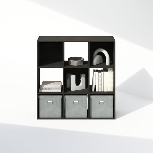 Furinno PELLI Book Shelf, 9-Cube Bookshelf, 3x3 Cube Storage Organizer Bookcase, 11.7 x 35.3 x 35.4, for Living Room, Bedroom, Home Office, Espresso - Image 6