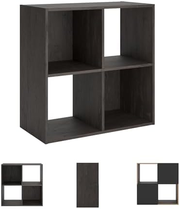 Signature Design by Ashley Piperton 4 Cube Storage Organizer or Bookcase, Charcoal - Image 5