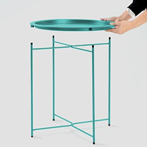 Garden 4 you End Table Set of 2, Outdoor Side Table, Small Patio Table Metal Side Table, Round Folding Side Table, for Outdoor and Living Room,Green - Image 6