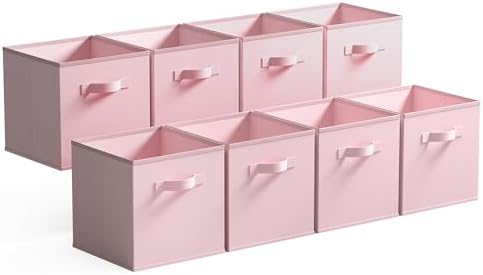 GRANNY SAYS Pink Cube Storage Bins, 11 Inch Storage Cube Organizer, 8-Pack by GRANNYSAYS