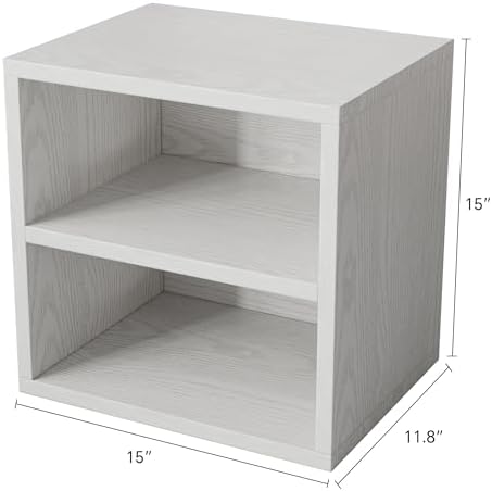 FUSUNBAO Magic DIY Cube Storage Organizer Stackable Cubes for Home Books Clothes Toy -Modular Cubby Storage System-Office Cubical-Bookcase Closet (Pure White-Washed, 1 Layer Cube) - Image 3