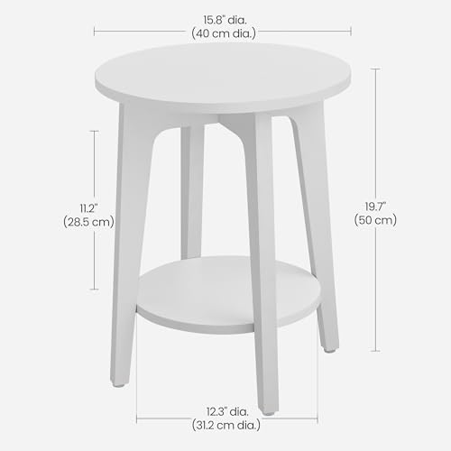 VASAGLE Round Side Table with Lower Shelf, End Table for Small Spaces - Image 3