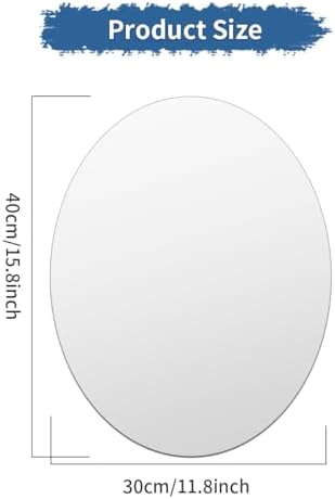 Oval Mirror, 16 x12in Acrylic Oval Bathroom Mirrors for Over Sink, Kids Safe Lightweight Unbreakable Frameless Wall-Mounted Mirrors Stickers for Makeup Home Workout Gym Hallway Dorm (1, 16×12inch) - Image 2