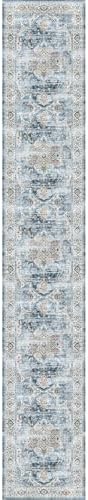Madane Washable Runner Rugs 2x12 Long for Hallway Kitchen Soft, Navy - Image 3