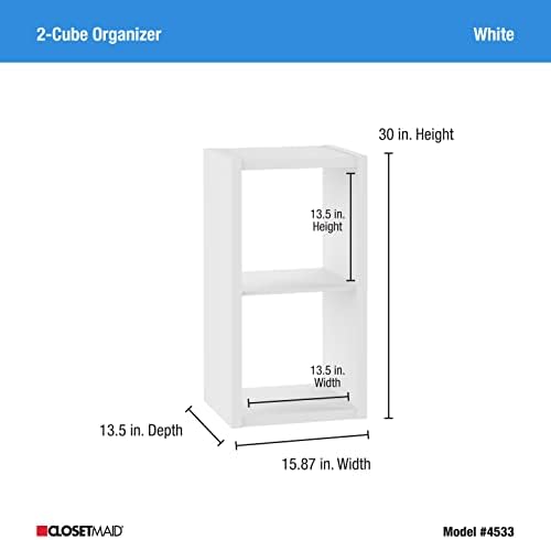 ClosetMaid 2 Cube Storage Shelf Organizer, Stackable with Open Back, Vertical or Horizontal, Easy Assembly, Wood, White Finish - Image 3