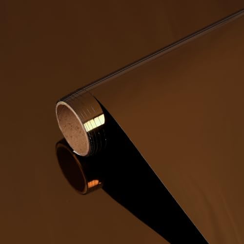 Bronze Glossy Metallic Wallpaper Reflective Flexible Mirror Sheet Kitchen Non Glass Adhesive Vinyl Contact Paper for Cabinets Peel and Stick Brown Stickers for Appliance Crafts 15.7''x80'' - Image 6