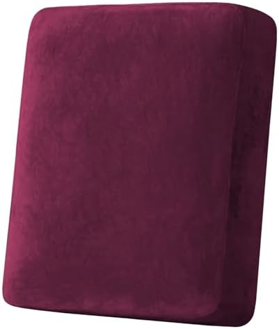 H.VERSAILTEX Velvet Stretch Couch Cushion Cover Plush Cushion Slipcover for Chair Cushion Furniture Protector Seat Cushion Sofa Cover (1 Piece Armchair Cushion Covers, Burgundy) by HVERSAILTEX