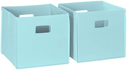 RiverRidge Folding Storage Bins - 2-pack of 10in Tall Aqua Cubes by RiverRidgeHome