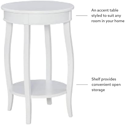 Powell Furniture Powell Round Shelf, White Table, 18" x 18" x 22" Tall - Image 6