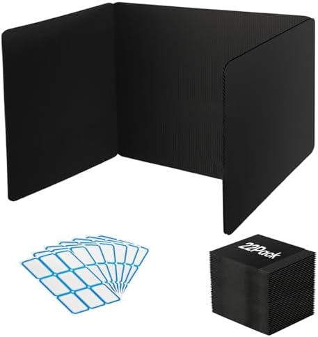 22 Pack Desk Dividers for Students, Durable Privacy Shield Folder for Students, Reusable Teacher Supplies Classroom Test Divider, Waterproof Plastic & Easy Clean, Includes Extra Labels, Large by TTSZNB