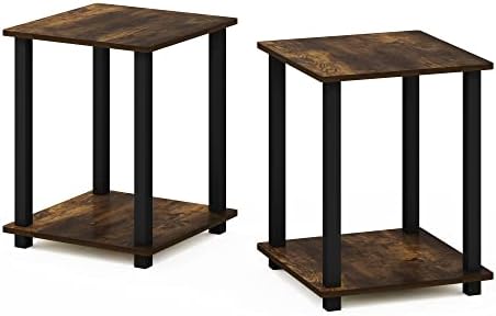 Furinno Simplistic Set of 2 Toolless Living Room Table Set, Amber Pine - Image 6