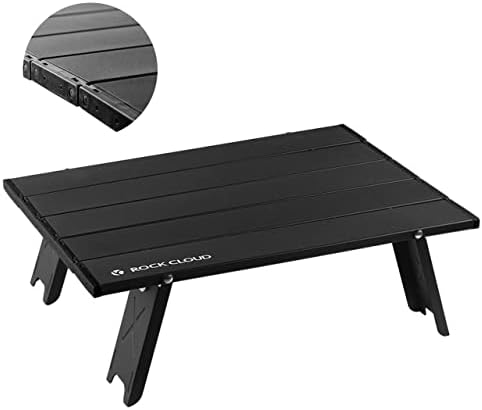 ROCK CLOUD Folding Beach Table Aluminum Portable Camping Table Ultralight, Black by ROCKCLOUD