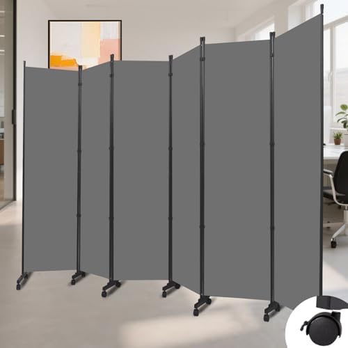 Folding Room Divider W/Wheels,Heavy Duty Base Privacy Screen Separator by YASRKML