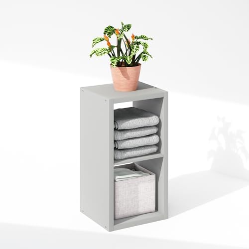 Furinno Cubic Extra Thick 2-Cube Closet Organizers and Storage, Light Grey - Image 5