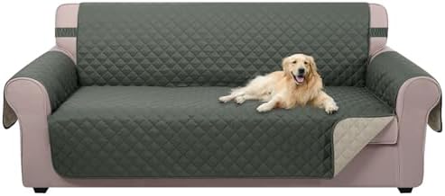 U-NICE HOME Large Sofa Cover Reversible Couch Cover for Dogs, Grey/Beige by U-NICEHOME