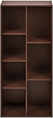 Amazon Basics 7 Cube Storage Organizer Bookcase, Sturdy Shelves, Book Shelf, Espresso, 9.3"D x 19.5"W x 41.7"H - Image 4