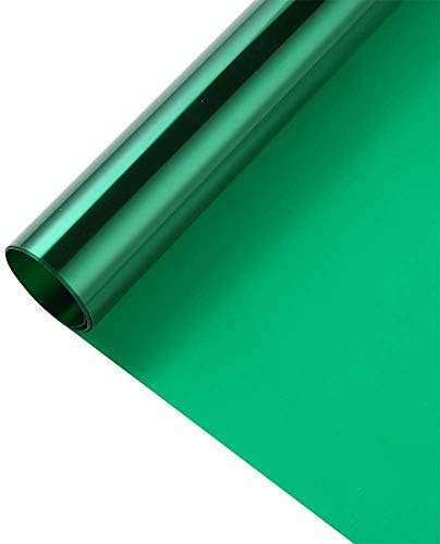 Transparent Decorative Window Film Anti UV Colorful Adhesive Vinyl Heat Insulation Solar Window Tinting Sheets Glass Film for Christmas Home Decoration,60Inch x 10Feet, Green by SUMAGITIN