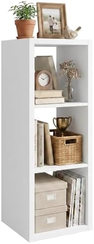 WannabeMyself【2026 Wooden Thick Frame】 3 Cube Storage Organizer with Anti-Tipping Kits, Reversible Open Back Book Shelf,Bookcase for Living Room,Bedroom,Entrance Hall,Office,11.6×36.3×13.1,White by WannabeMyself