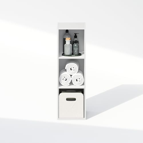 Furinno Reed 3-Tier Closet Organizers and Storage, Closet Organizer, Open Shelf Closet Storage, for Wardrobe, Bedroom, Living Room, 10-Inch Width, White - Image 6