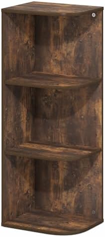 Furinno PASIR Book Shelf, 3-Tier Corner Bookshelf with Open Shelf, Standing Bookcase, 9.3 x 12 x 31.5, for Organization and Storage, for Living Room, Bedroom, Home Office, Amber Pine - Image 6