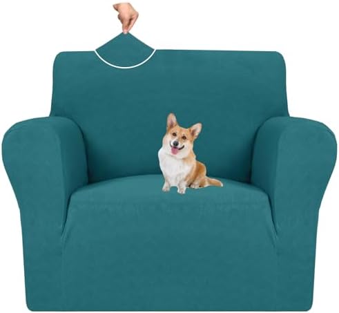 MAXIJIN Chair Covers for Living Room 1 Piece Stretch Sofa Chair Slipcovers with Arms (31"-46") Furniture Protector for Dog Pet Couch Armchair Cover (Chair, Diamond Pattern Blackish Green) by MAXIJIN