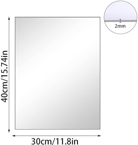 16 x 12'' x 1Pcs Glass Wall Mirror Tile with Self Adhesive Tapes - Image 2