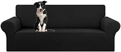 KEKUOU Stretch Oversized Couch Covers for Sofa Slipcover,Black by KEKUOU