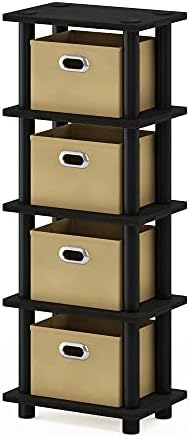 Furinno Turn-N-Tube Toolless 4-Tier Storage Shelves, Espresso - Image 4