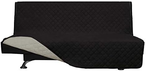 Easy-Going Reversible Couch Cover, Large Futon Sofa, Black/Beige by Easy-Going
