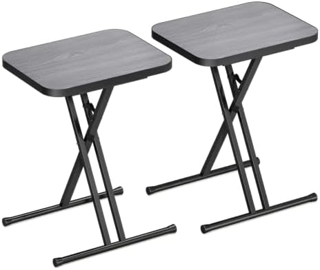 Kitstorack Folding TV Tray Tables Set of 2, No Assembly, Rounded Metal Rims by Kitstorack