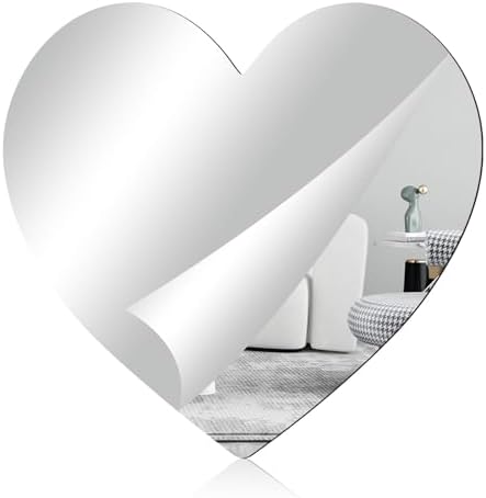12 x 11.6″x 1Pcs Heart Shaped Acrylic Wall Mirror Tile for Wall by DARENYI