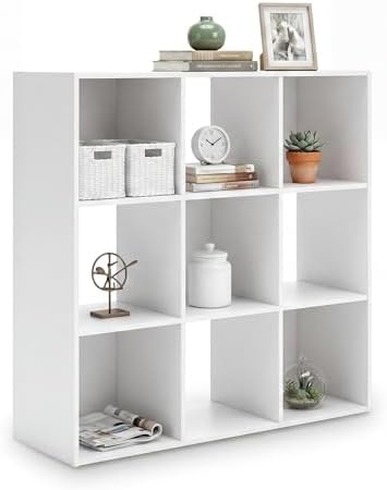 Signature Design by Ashley Onita 9 Cube Storage Organizer, White Bookshelf by Unknown