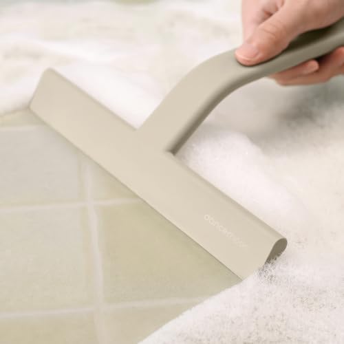 dancemoon JustHang Shower Squeegee with Built-in Hook, 10-Inch Light Taupe - Image 6