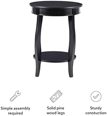 Powell Furniture Round Table with Shelf, Black - Image 6