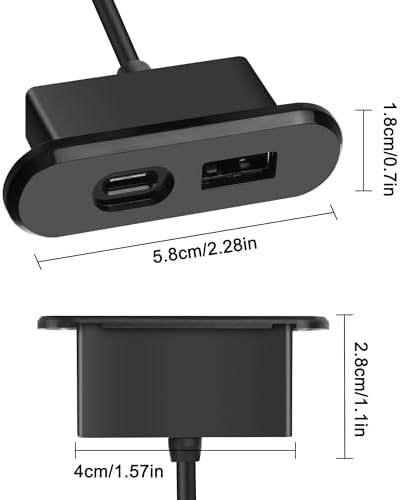 XMSJSIY USB USB C Desk Power Grommet Outlet 5V/2A USB/Type-C Embedded - Image 2