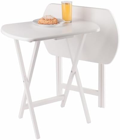 Winsome Corbett Set of 2 Oversized Foldable Snack Tables, Easy to Store Portable Fold Up Table Set for Kitchen, Living Room TV Dining, Crafts, Puzzles, Work from Home - Image 6