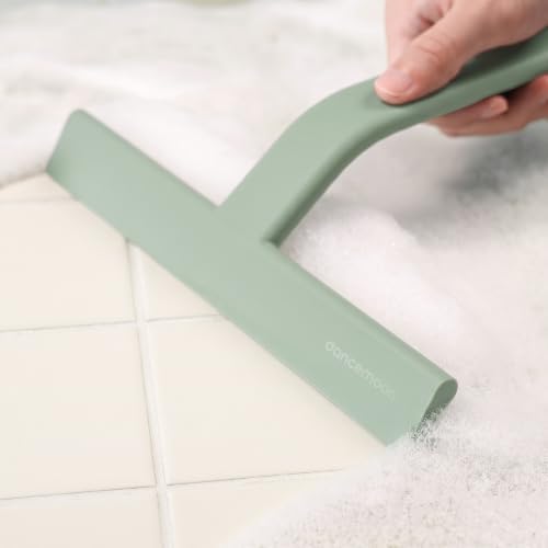 dancemoon JustHang Shower Squeegee with Built-in Hook, 10'' Matte Green - Image 2