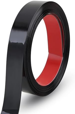 Gaahing 196.8" x 1" Shiny Black Molding & Wall Trim, Flexible Peel and Stick Decorative Strip for Tile, Mirror, Ceiling, Floor, Panel, Cabinet by Getallthemoldingtrimsyoulike