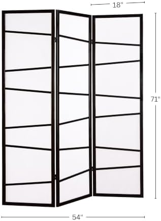 Roundhill Furniture 3-Panel Screen Room Divider, Black - Image 6