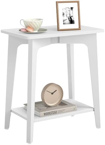 VASAGLE Side Table, 2-Tier Small Rectangular End Table, Nightstand by Unknown