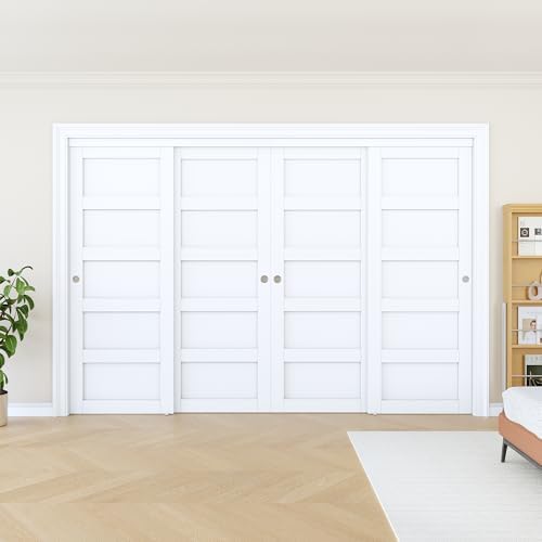 Sliding Closet Door 120"x80", 5 Panel Interior Door, Need to Assemble - Image 2
