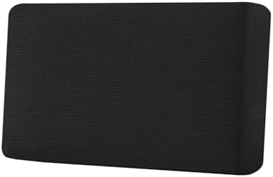 H.VERSAILTEX Super Stretch Individual Seat Cushion Covers Sofa Covers Couch Cushion Covers Slipcover Sets Thick Jacquard Textured Twill Fabric (1 Piece Loveseat Cushion Cover, Black) by HVERSAILTEX
