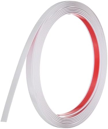 uxcell White Peel and Stick Molding Trim, 0.4 Inch x 9.8 ft Self-Adhesive Mirror Tape, Flexible PVC Border Strip for Wall Decoration Tile Edge Ceiling Floor Frame Furniture Decoration by uxcell