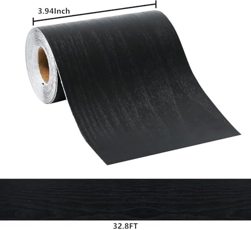 DESOMINOR 32FT Peel &Stick Wood Grain Wallpaper Border Removable Waterproof Bathroom Mirror Frame Sticker (Grey, 3.93Inch X 32.8Ft) - Image 6