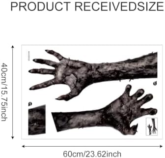 Zombie Hands Wall Decals Peel and Stick Halloween Wall Stickers, Creepy Monster Hand Removable Vinyl Wall Decor for Bedroom Party Decoration - Image 2