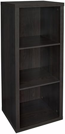 ClosetMaid 3 Cube Storage Shelf Organizer Bookshelf with Back Panel, Easy Assembly, Wood, Black Walnut by Unknown