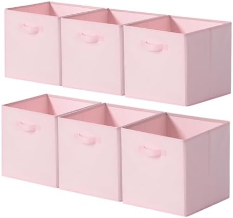Cupic Cupid 6-Pack 13x13 Cube Storage Bins, Storage Cube Organizer, Pink by CupicCupid